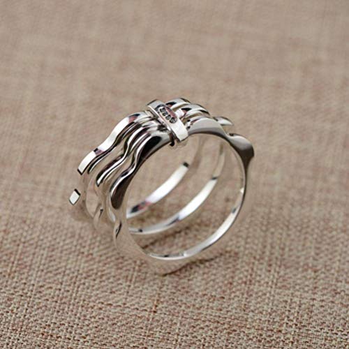WOZUIMEI Chinesischer Stil Ringschmuck S925 Sterling Silber Ringschmuck Weibliche Dreireihige Ring Hoch Werfen Handwerk Exquisite GeburtstagsgeschenkRing, 17.8 WOZUIMEI Chinesischer Stil Ringschmuck S925 Sterling Silber Ringschmuck Weibliche Dreireihige Ring Hoch Werfen Handwerk Exquisite GeburtstagsgeschenkRing, 17.8 von WOZUIMEI