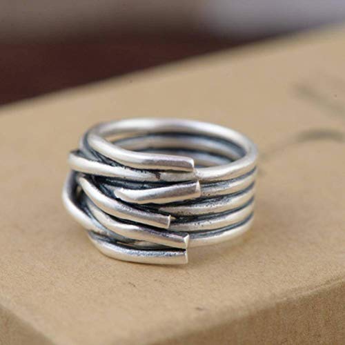 WOZUIMEI Chinesischer Stil Ringschmuck S990 Reines Silber Ring Paar Ring Weben Schwester Ring Antikes Handwerk Geschenk Thai SilberRing, 19.4 WOZUIMEI Chinesischer Stil Ringschmuck S990 Reines Silber Ring Paar Ring Weben Schwester Ring Antikes Handwerk Geschenk Thai SilberRing, 19.4 von WOZUIMEI
