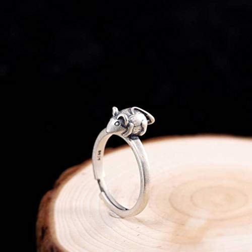 WOZUIMEI Chinesischer Stil Ringschmuck Zubehör S925 Reiner Silber Ringschmuck Thai Silber Persönlichkeit Tierkreis Rattenring Öffnung WeiblichTierkreisratte WOZUIMEI Chinesischer Stil Ringschmuck Zubehör S925 Reiner Silber Ringschmuck Thai Silber Persönlichkeit Tierkreis Rattenring Öffnung WeiblichTierkreisratte von WOZUIMEI