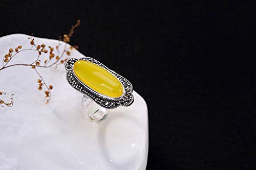 WOZUIMEI Chinesischer Stil S925 Ring aus reinem Silber Chalcedon Granatapfel Korund Rot Ring Retro Thailändisch Silber Weibliche Persönlichkeit Offener Ring Schmuck, Silber WOZUIMEI Chinesischer Stil S925 Ring aus reinem Silber Chalcedon Granatapfel Korund Rot Ring Retro Thailändisch Silber Weibliche Persönlichkeit Offener Ring Schmuck, Silber von WOZUIMEI