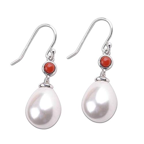 WOZUIMEI Eardrop Ohrring Ohrringe für Damen Ohrringe Mode Perlen Sterling Silber Ohrringe S925 Weiß, 925 Silber von WOZUIMEI
