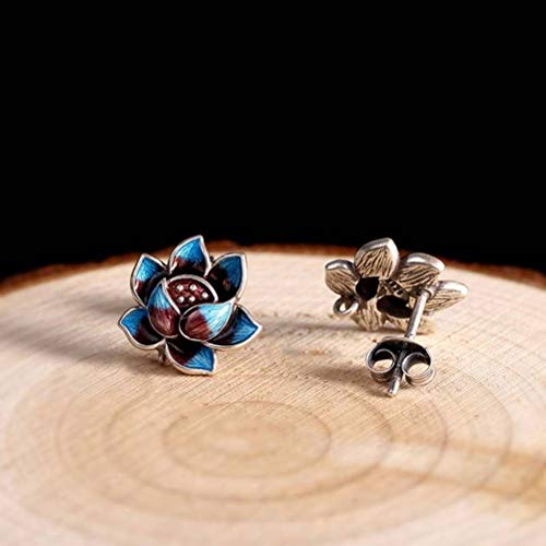 WOZUIMEI Eardrop Ohrringe Zubehör Ethnischen Stil Ohrringe S925 Sterling Silber Schmuck Blau Lotus Damen Ohrringe Antik Ohrringe,925 Silber WOZUIMEI Eardrop Ohrringe Zubehör Ethnischen Stil Ohrringe S925 Sterling Silber Schmuck Blau Lotus Damen Ohrringe Antik Ohrringe,925 Silber von WOZUIMEI
