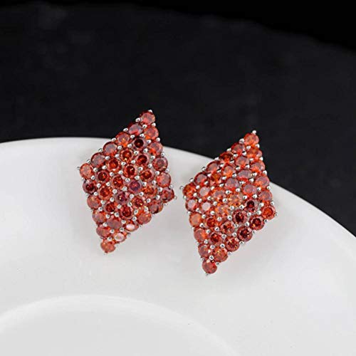WOZUIMEI Eardrop S925 Ohrring Thailändische Silber Ohrringe Schöne Temperament für Damen mit schwarzem Achat Zifferblatt und Ohrstecker Roter Zirkon, 925 Silber WOZUIMEI Eardrop S925 Ohrring Thailändische Silber Ohrringe Schöne Temperament für Damen mit schwarzem Achat Zifferblatt und Ohrstecker Roter Zirkon, 925 Silber von WOZUIMEI