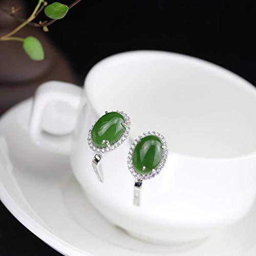 WOZUIMEI Ohrstecker Für Damen Ohrringe Mit Mode Ohrringe S925 Sterling Silber Fein Jasperite Clip Ohrstecker Wie gezeigt, 925 Silber von WOZUIMEI