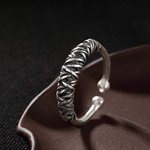 WOZUIMEI Ring im chinesischen Stil Schmuck S990 aus reinem Silber Retro geflochten Persönlichkeit des Rings passen alle antiken weiblichen Ring aus reinem Silber mit weiblicher Öffnung verstellbare WOZUIMEI Ring im chinesischen Stil Schmuck S990 aus reinem Silber Retro geflochten Persönlichkeit des Rings passen alle antiken weiblichen Ring aus reinem Silber mit weiblicher Öffnung verstellbare von WOZUIMEI