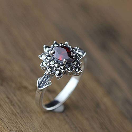WOZUIMEI Ringschmuck im Chinesischen Stil Antiker, Temperamentvoller Damenmode Temperament S925 Sterling Silber Ring Granatapfel Roter RingWie gezeigt, 17.8 WOZUIMEI Ringschmuck im Chinesischen Stil Antiker, Temperamentvoller Damenmode Temperament S925 Sterling Silber Ring Granatapfel Roter RingWie gezeigt, 17.8 von WOZUIMEI