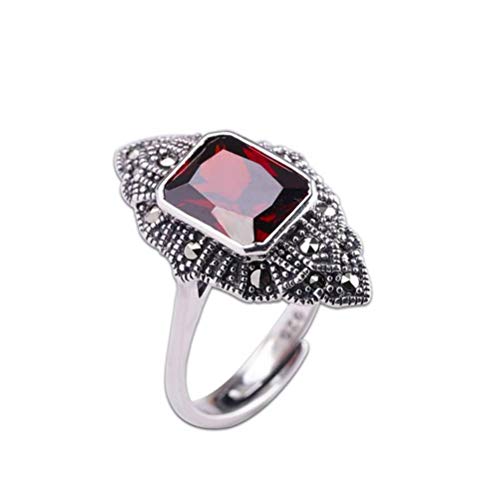 WOZUIMEI Ringschmuck im Chinesischen Stil Personalisierter Schmuck S925 Ringschmuck aus Reinem Silber, Weiblicher Granatapfel-Ring im Ethnischen StilGranat WOZUIMEI Ringschmuck im Chinesischen Stil Personalisierter Schmuck S925 Ringschmuck aus Reinem Silber, Weiblicher Granatapfel-Ring im Ethnischen StilGranat von WOZUIMEI