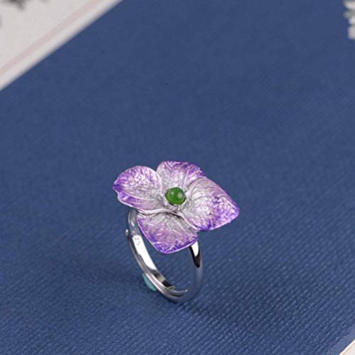 WOZUIMEI Ringschmuck im Chinesischen Stil S925 Sterling Silber Ring Retro Craft Damenmode Silber Emaillierung Cloisonne Intarsien Jasper BlumenringEinstellbare Öffnung WOZUIMEI Ringschmuck im Chinesischen Stil S925 Sterling Silber Ring Retro Craft Damenmode Silber Emaillierung Cloisonne Intarsien Jasper BlumenringEinstellbare Öffnung von WOZUIMEI