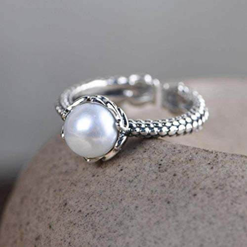 WOZUIMEI Ringschmuck im Chinesischen Stil Weibliches Thai-Silber-Drachenschuppenmuster Verstellbarer Spaltring S925-Sterlingsilberring Modischer Süßwasserperlen-SilberringPerle WOZUIMEI Ringschmuck im Chinesischen Stil Weibliches Thai-Silber-Drachenschuppenmuster Verstellbarer Spaltring S925-Sterlingsilberring Modischer Süßwasserperlen-SilberringPerle von WOZUIMEI