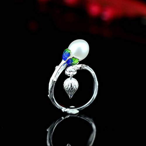 WOZUIMEI Ringschmuck im Chinesischen Stil Zubehör Schmuck S925 Ringschmuck aus Reinem Silber, Emaillierter PerlenringPerle WOZUIMEI Ringschmuck im Chinesischen Stil Zubehör Schmuck S925 Ringschmuck aus Reinem Silber, Emaillierter PerlenringPerle von WOZUIMEI