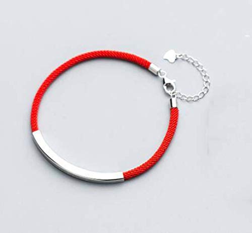 WOZUIMEI S925 Silber Armband Weibliche Koreanische Mode Süße Wort Ellenbogen Rote Schnur Armband Temperament Dame Schmuckrot von WOZUIMEI