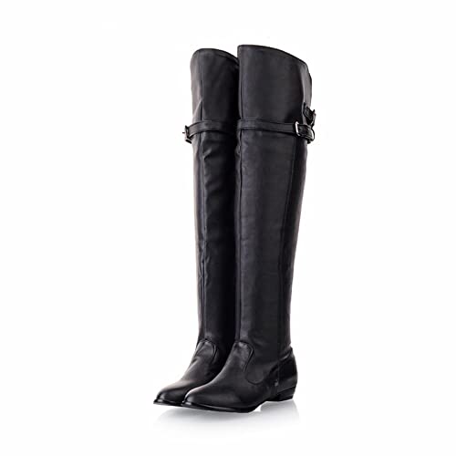 Herbst Und Winter Damenstiefel Elastische Schlanke Oberschenkel Hohe Stiefel Mode Overknee Stiefel High Heels Damen,Schwarz,43 EU von WOkismD