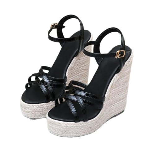 WOkismD 14CM Slingback Wedges Peep Toe Plateau Keilabsatz Sandalen für Damen,Schwarz,34 EU WOkismD 14CM Slingback Wedges Peep Toe Plateau Keilabsatz Sandalen für Damen,Schwarz,34 EU von WOkismD