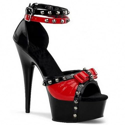 WOkismD 15CM Damen Offene Zehen Plateau Sky High Stiletto Heels Knöchelriemen Sandalen,Rot,38 EU WOkismD 15CM Damen Offene Zehen Plateau Sky High Stiletto Heels Knöchelriemen Sandalen,Rot,38 EU von WOkismD