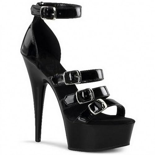 WOkismD 15CM Damen Offene Zehenpartie High Heels Sandalen Triple Cross Bands Schnallenriemen Plateau Knöchelsandalen Party Kleid Zweiteilige Sandalen,Schwarz,37 EU WOkismD 15CM Damen Offene Zehenpartie High Heels Sandalen Triple Cross Bands Schnallenriemen Plateau Knöchelsandalen Party Kleid Zweiteilige Sandalen,Schwarz,37 EU von WOkismD
