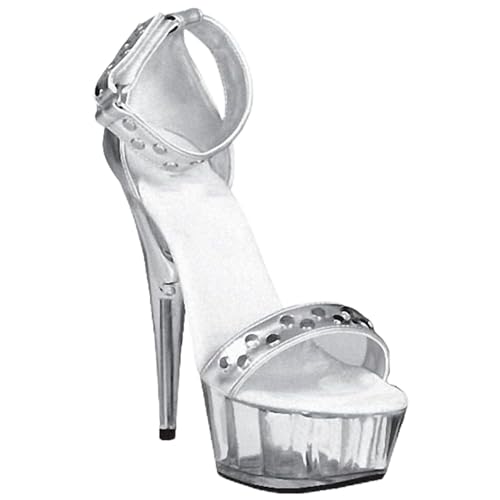 WOkismD 15CM Frauen Plateau Sandalen mit Knöchelriemen Offene Zehe Spule Stiletto Heels Ball-Partykleid mit Schnalle,Silber,40 EU WOkismD 15CM Frauen Plateau Sandalen mit Knöchelriemen Offene Zehe Spule Stiletto Heels Ball-Partykleid mit Schnalle,Silber,40 EU von WOkismD