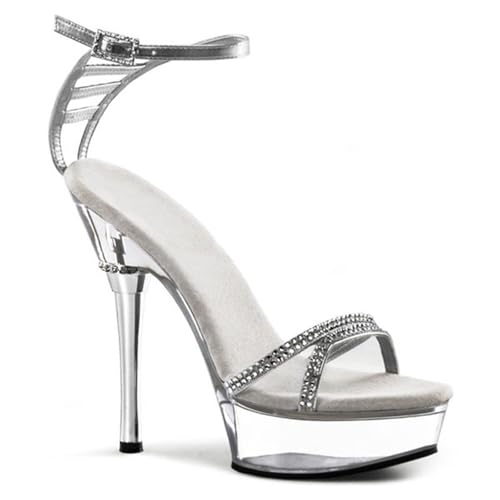 WOkismD Damen Hollow Out Platform Stiletto Heels Schuhe Peeptoe Pumps 5Inch Heels für Kleid Hochzeit Party,Weiß,39 EU von WOkismD
