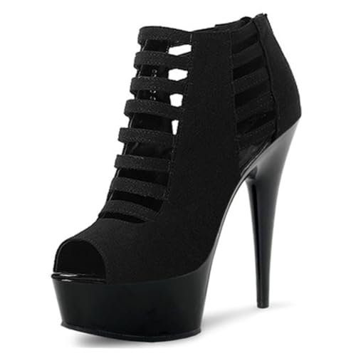 WOkismD Damen Zip Hollow Out Stiletto High Heels Offene Zehenpartie Ausschnitt Plateau Sandalen für die Abschlussball-Ankleideparty,Schwarz,39 EU WOkismD Damen Zip Hollow Out Stiletto High Heels Offene Zehenpartie Ausschnitt Plateau Sandalen für die Abschlussball-Ankleideparty,Schwarz,39 EU von WOkismD