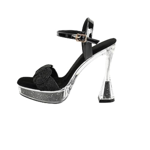 WOkismD Gradient wasserdichte Plattform 12CM Nachtclub Auto Modell Runway Plus Size Damen Sandalen,Schwarz,42 EU von WOkismD