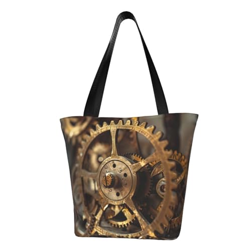 WOmeng Clock Gear Print Sommer vielseitige Tragetasche Schultertasche Reise Handtasche Strand Alltag reichlich Stauraum WOmeng Clock Gear Print Sommer vielseitige Tragetasche Schultertasche Reise Handtasche Strand Alltag reichlich Stauraum von WOmeng
