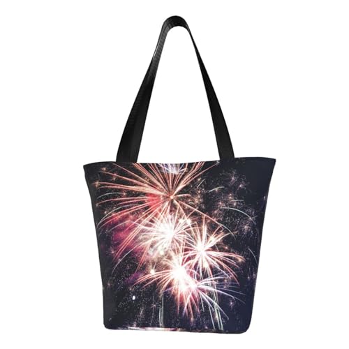 WOmeng Explosion Feuerwerk Druck Sommer vielseitige Tragetasche Schultertasche Reise Handtasche Strand Alltag reichlich Stauraum WOmeng Explosion Feuerwerk Druck Sommer vielseitige Tragetasche Schultertasche Reise Handtasche Strand Alltag reichlich Stauraum von WOmeng