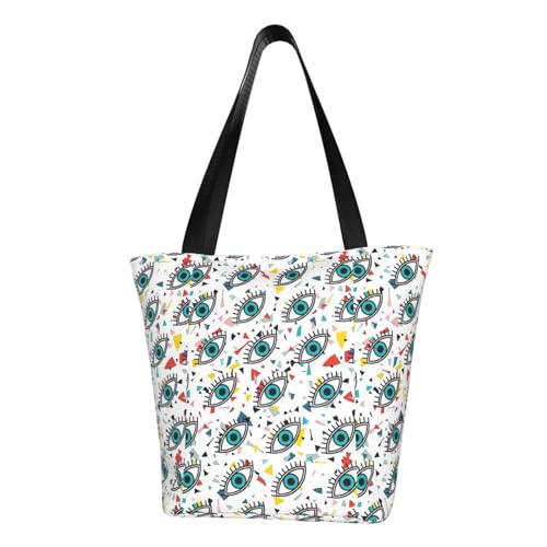 WOmeng Eyes Print Sommer vielseitige Tragetasche Schultertasche Reise Handtasche Strand Alltag reichlich Stauraum WOmeng Eyes Print Sommer vielseitige Tragetasche Schultertasche Reise Handtasche Strand Alltag reichlich Stauraum von WOmeng