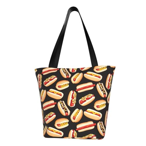 WOmeng Fun Food Hot Dogs Print Sommer vielseitige Tragetasche Schultertasche Reise Handtasche Strand täglichen Gebrauch reichlich Stauraum WOmeng Fun Food Hot Dogs Print Sommer vielseitige Tragetasche Schultertasche Reise Handtasche Strand täglichen Gebrauch reichlich Stauraum von WOmeng