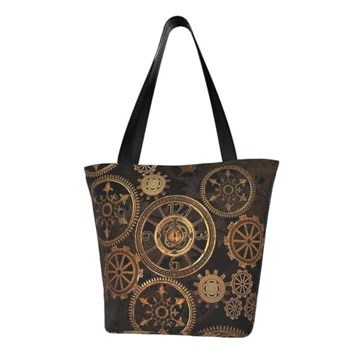 WOmeng Gears Clock Bronze Century Print Sommer vielseitige Tragetasche Schultertasche Reise Handtasche Strand Alltag reichlich Stauraum WOmeng Gears Clock Bronze Century Print Sommer vielseitige Tragetasche Schultertasche Reise Handtasche Strand Alltag reichlich Stauraum von WOmeng