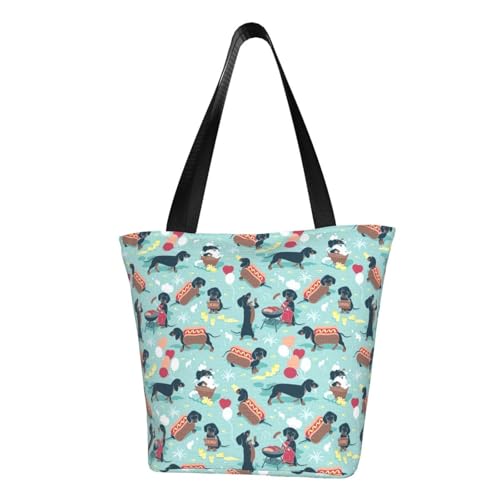 WOmeng Hot Dogs und Limonade Print Sommer vielseitige Tragetasche Schultertasche Reise Handtasche Strand Alltag reichlich Stauraum WOmeng Hot Dogs und Limonade Print Sommer vielseitige Tragetasche Schultertasche Reise Handtasche Strand Alltag reichlich Stauraum von WOmeng