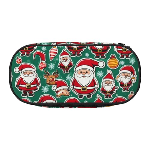WOmeng Lustiges Federmäppchen mit weihnachtlichem Zwergen-Druck, praktisch, leicht, für Make-up, Schule, Reisen, Büro, vielseitig einsetzbar, Schwarz , Einheitsgröße, Taschen-Organizer von WOmeng