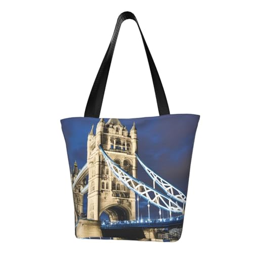 WOmeng Tower Bridge in London Print Sommer vielseitige Tragetasche Schultertasche Reise Handtasche Strand Alltag reichlich Stauraum WOmeng Tower Bridge in London Print Sommer vielseitige Tragetasche Schultertasche Reise Handtasche Strand Alltag reichlich Stauraum von WOmeng