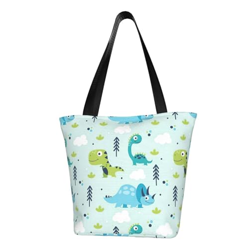 WOmeng Vielseitige Schultertasche mit Dinosaurier-Muster, für den Sommer, für Reisen, Strand, täglicher Gebrauch, reichlich Stauraum von WOmeng