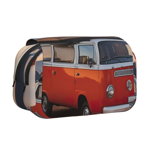 WOmeng Vielseitiges Federmäppchen mit Camping-Druck, praktische Fächer, Reise- und Bürobedarf, großes Fassungsvermögen von WOmeng