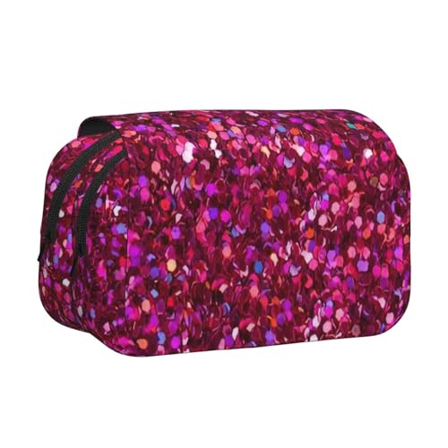 WOmeng Vielseitiges Federmäppchen mit Glitzermuster, praktische Fächer, Reise- und Bürobedarf, großes Fassungsvermögen von WOmeng