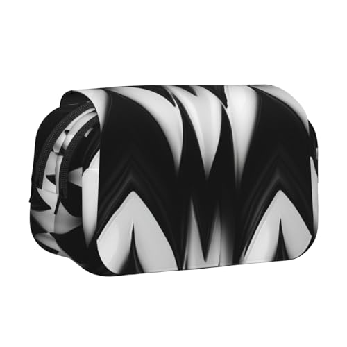 WOmeng Vielseitiges Federmäppchen mit Hahnentrittmuster, praktische Fächer, Reisen, Bürobedarf, großes Fassungsvermögen von WOmeng