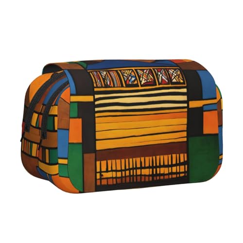 WOmeng Vielseitiges Federmäppchen mit Indianer-Muster, praktische Fächer, Reisen, Bürobedarf, großes Fassungsvermögen von WOmeng