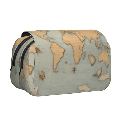 WOmeng Vielseitiges Federmäppchen mit Muschelmotiv, praktische Fächer, Reise- und Bürobedarf, großes Fassungsvermögen von WOmeng