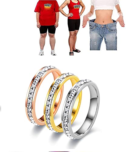 WOund 2Pcs Ring mit magnetischer Therapie Ring abnehmen Magnetischer Ring zum Abnehmen Magnetisch Anti-Müdigkeit Werkzeuge zum Abnehmen,Gold,11=21mm von WOund