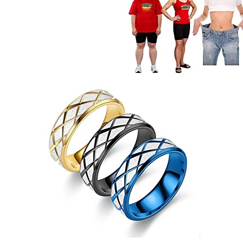 WOund 2Pcs Ring mit magnetischer Therapie Ring abnehmen Magnetischer Ring zum Abnehmen Magnetisch Anti-Müdigkeit Werkzeuge zum Abnehmen,Gold,7=17mm von WouND