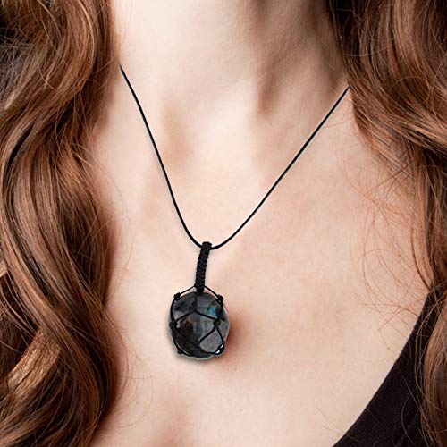 WPKD BLUEIY Modische Halskette mit Labradorit-Anhänger, Schmuckdekoration, Geschenk für Frauen und Mädchen, Ele-Design, verstellbare Kette, 45,7 cm lang von WPKD BLUEIY