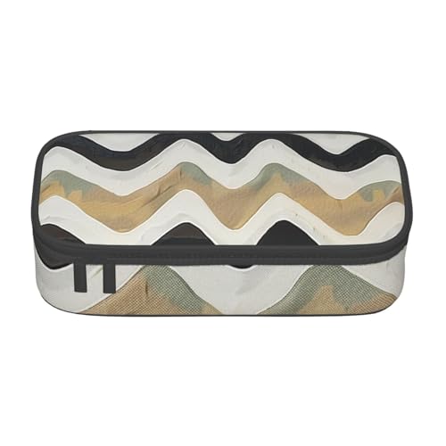 Federmäppchen mit schwarz-weißen Streifen, großes Fassungsvermögen, Stifteetui, Schreibwarenbox, Make-up-Tasche für Büro, Reisen, Schule, Schwarz , Einheitsgröße, Schulranzen von WPUTY