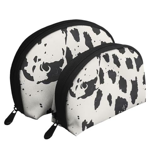 Feuerwerk Druck Muschelform 2 Stück Make-up Tasche Set Reise Kosmetik Organizer Stilvolle Aufbewahrung für Schönheit & Geschenke für Frauen Mädchen, Kuhfleck, Einheitsgröße, Kosmetiktasche von WPUTY