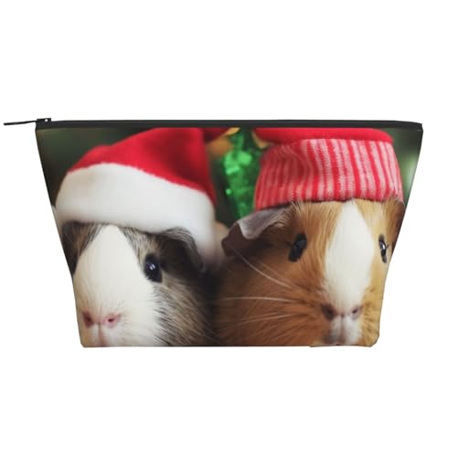 Make-up-Tasche mit Cowboyhut, Westernstiefel, Trapez, Reise-Kosmetik-Organizer, stilvolle Aufbewahrung für Schönheit und Geschenke für Frauen und Mädchen, Niedliches Meerschweinchen für Weihnachten von WPUTY