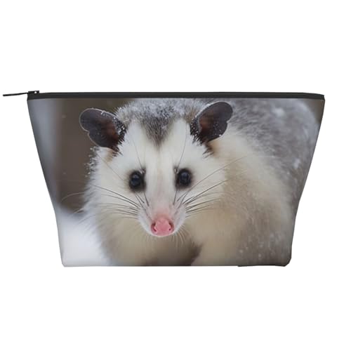 Opossum in Snow Print Make-up Tasche Trapezoid Reise Kosmetik Organizer Stilvolle Aufbewahrung für Schönheit & Geschenke für Frauen Mädchen, Opossum im Schnee, Einheitsgröße, Kosmetiktasche von WPUTY