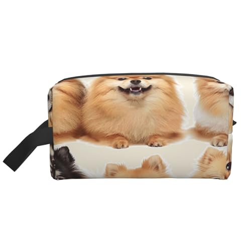 Pomeranians Pattern Printed Cosmetic Case with Handle Lightweight Compact Storage for Makeup Toiletries & Gadgets Make up Organizer for Travel School Work, weiß, Einheitsgröße, Kosmetiktasche Pomeranians Pattern Printed Cosmetic Case with Handle Lightweight Compact Storage for Makeup Toiletries & Gadgets Make up Organizer for Travel School Work, weiß, Einheitsgröße, Kosmetiktasche von WPUTY
