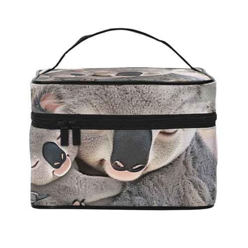 Süße Koala Mama und Baby bedruckte Reise-Make-up-Tasche, geräumiger tragbarer Kosmetik-Organizer mit Griff, Kulturbeutel mit großer Kapazität, Geschenk für Frauen und Mädchen, Schwarz , Einheitsgröße Süße Koala Mama und Baby bedruckte Reise-Make-up-Tasche, geräumiger tragbarer Kosmetik-Organizer mit Griff, Kulturbeutel mit großer Kapazität, Geschenk für Frauen und Mädchen, Schwarz , Einheitsgröße von WPUTY