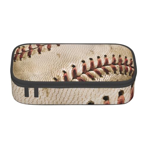 WPUTY Baseball-Federmäppchen, bedruckt, großes Fassungsvermögen, Schreibwarenbox, Make-up-Tasche für Büro, Reisen, Schule, 1 Stück, Schwarz , Einheitsgröße, Schulranzen von WPUTY