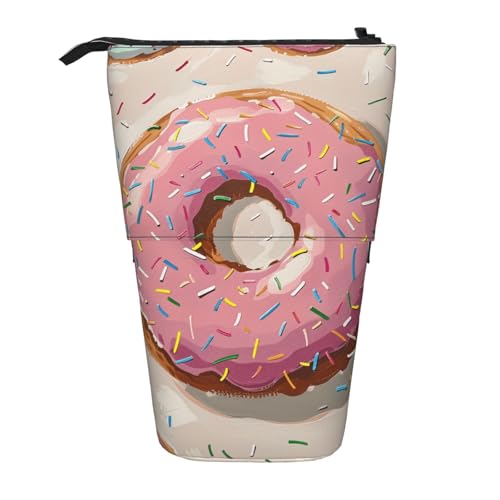 WPUTY Exotic Tribe Federmäppchen, Batik-Stil, bedrucktes Federmäppchen, stehend, Teleskop-Stifthalter für Kosmetik, Make-up, Bürotasche, Donuts, Einheitsgröße, Schulranzen von WPUTY