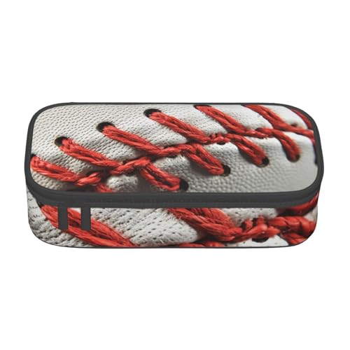 WPUTY Federmäppchen mit Baseball-Spitze, bedruckt, großes Fassungsvermögen, Stifteetui, Schreibwarenbox, Make-up-Tasche für Büro, Reisen, Schule, Schwarz , Einheitsgröße, Schulranzen von WPUTY