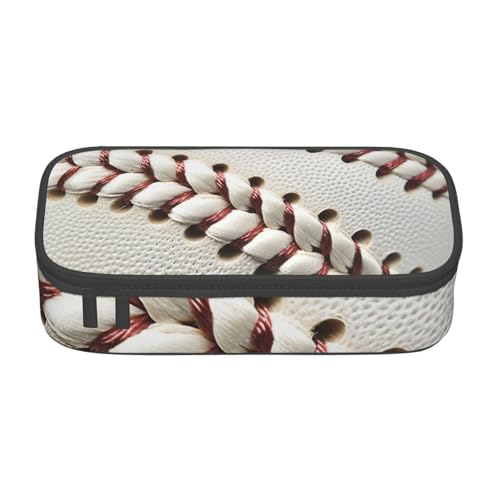 WPUTY Federmäppchen mit Baseball-Spitze, bedruckt, großes Fassungsvermögen, Stifteetui, Schreibwarenbox, Make-up-Tasche für Büro, Reisen, Schule, Schwarz , Einheitsgröße, Schulranzen von WPUTY